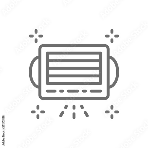 Medical mask line icon.