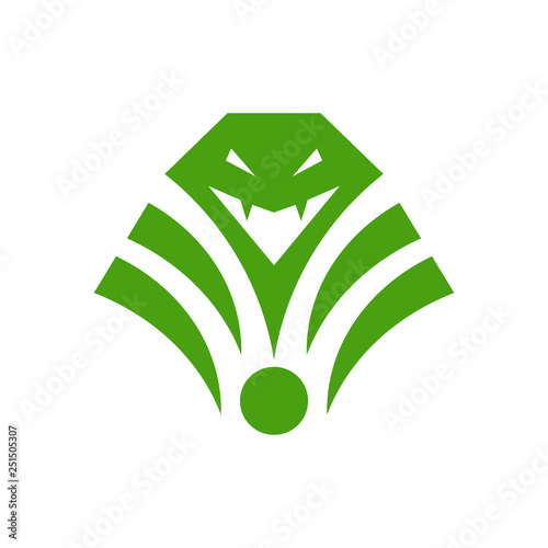 simple flat snake face logo icon vector template