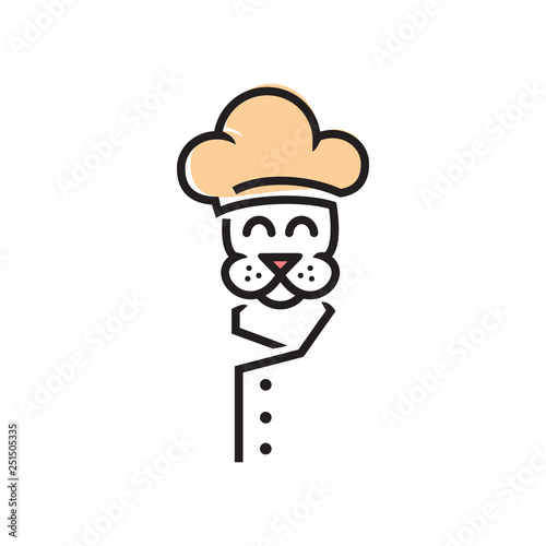 chef dog logo icon vector template