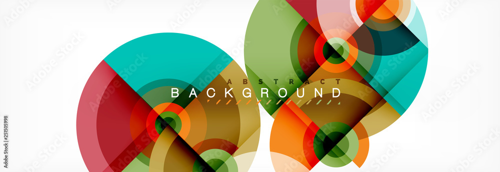 Flying circles geometric abstract background Flying circles geometric abstract background
