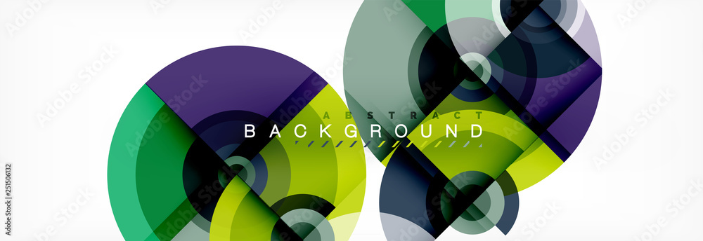 Flying circles geometric abstract background Flying circles geometric abstract background