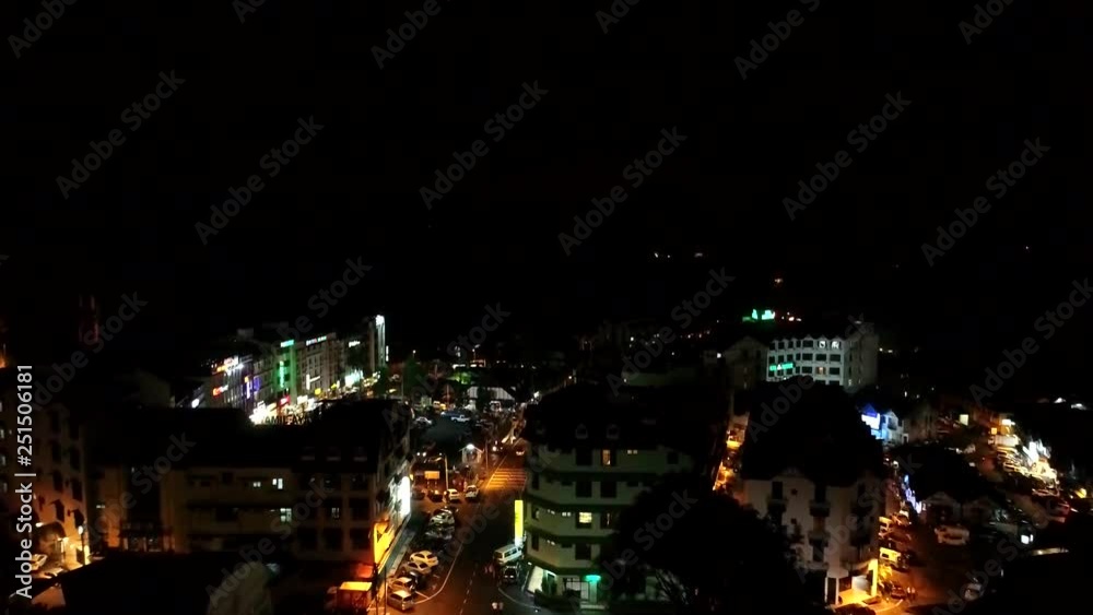custom made wallpaper toronto digital4k Aerial night view of Brincang or Tanah Rata, Cameron Highlands, Malaysia. A highland resort and tourism spot. Local and foreign tourists love to come here.