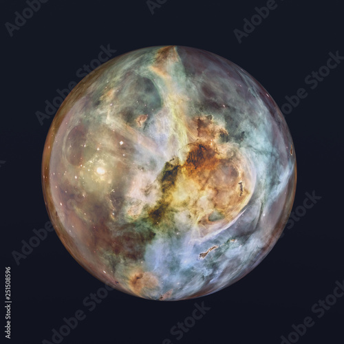 sphere nebula on a black background 3d