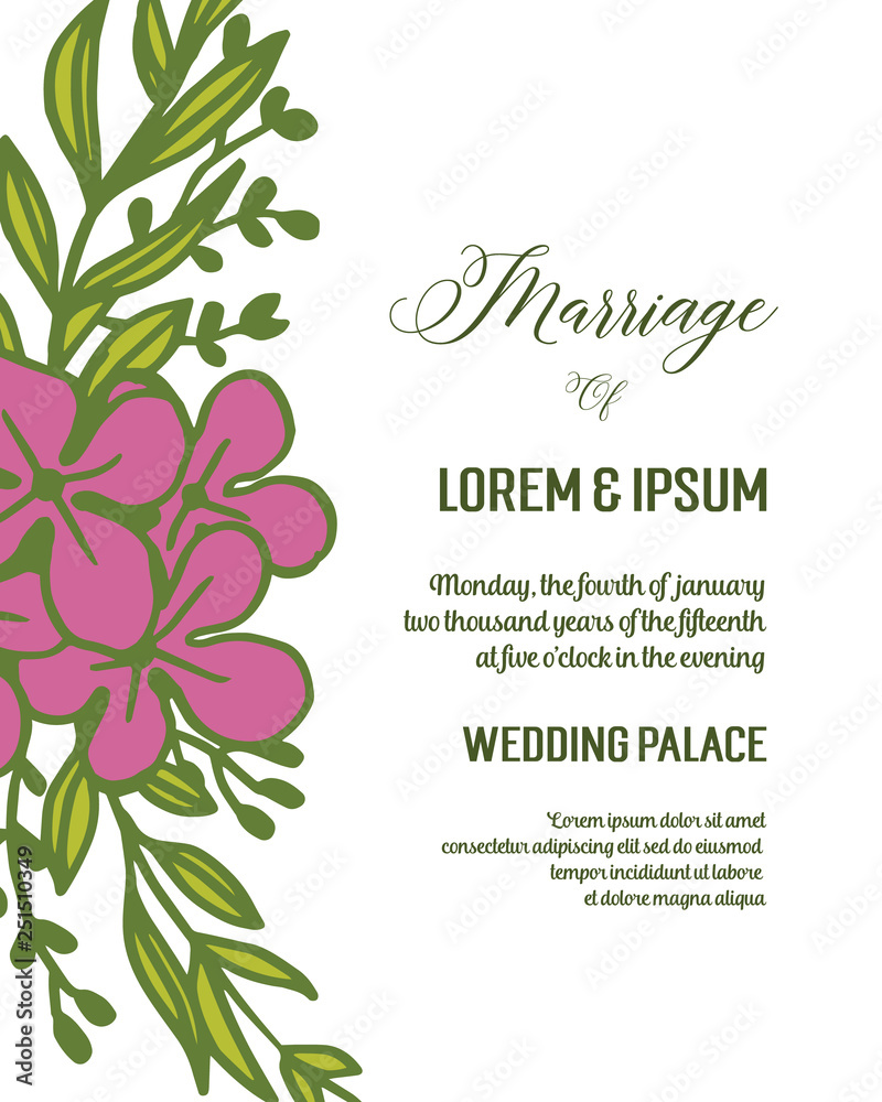 Vector illustration wedding celebration invitation with floral frame style hand drawn Vector illustration wedding celebration invitation with floral frame style hand drawn