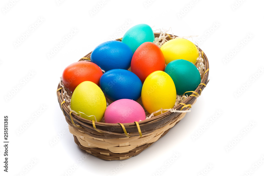 easter eggs in basket easter eggs in basket