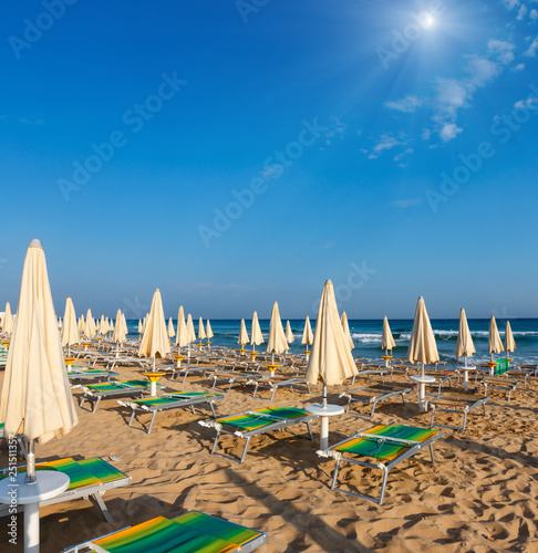 Sunshiny paradise white sandy beach, Puglia, Italy © wildman