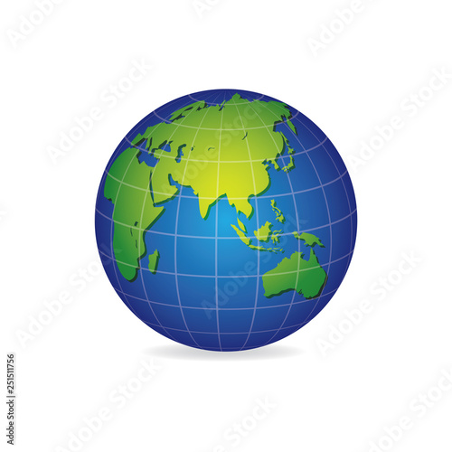 Vector Illustration World map isolated on white background