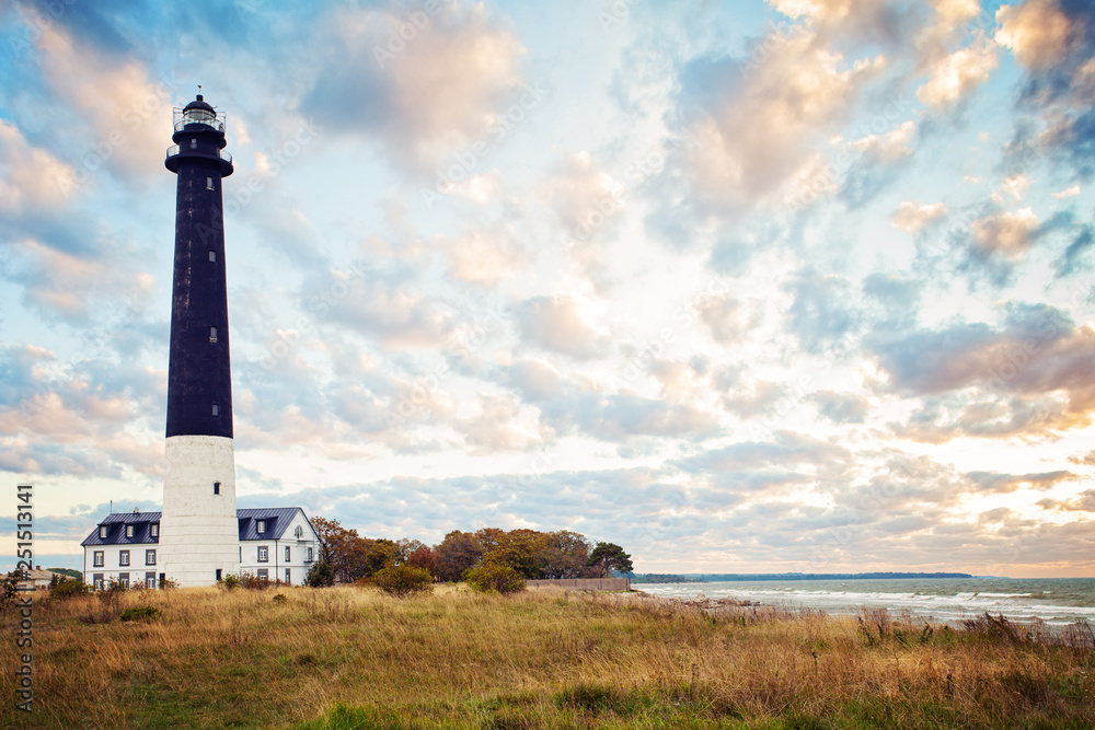 Saaremaa island, Estonia. Sorve lighthouse on the Baltic sea coast
