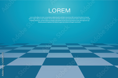 Canvas Print a perspective grid. chessboard background vector illustration