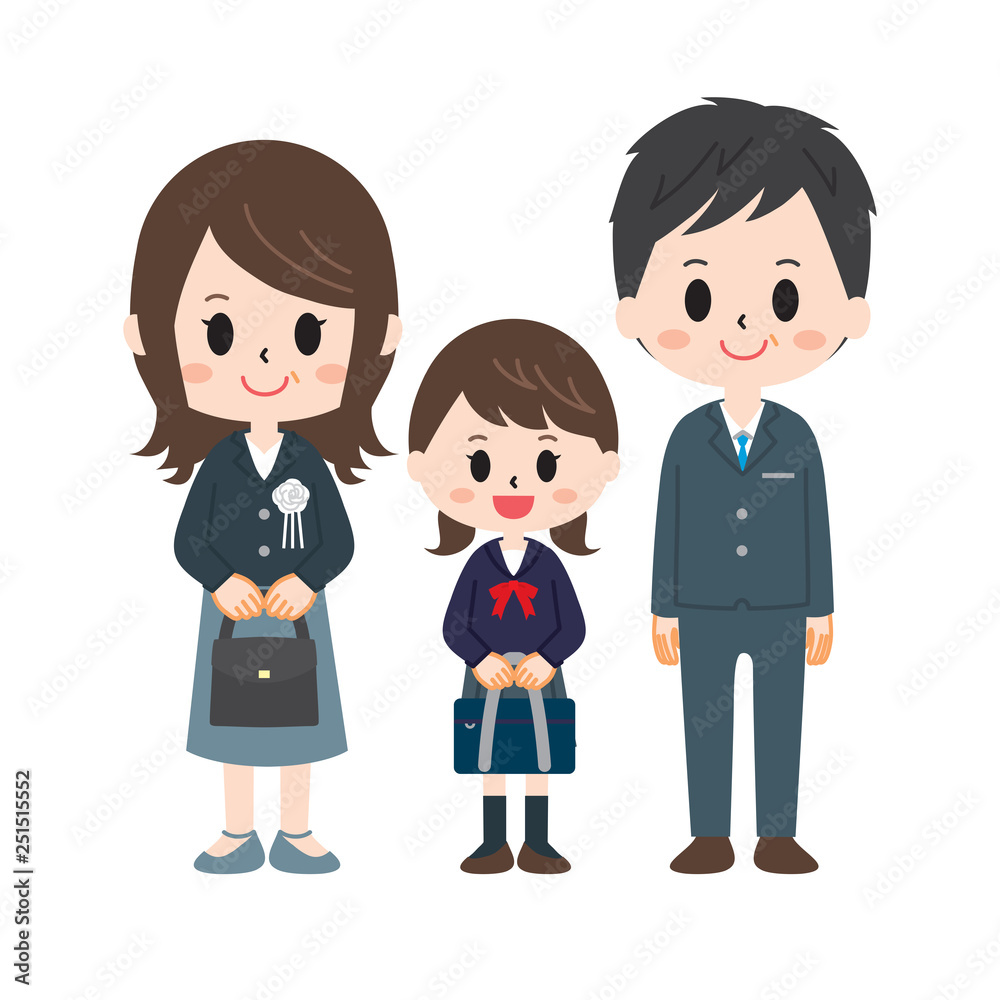 Entrance ceremony image girl and family Entrance ceremony image girl and family