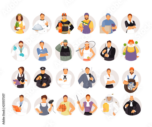 Portraits of people of different professions