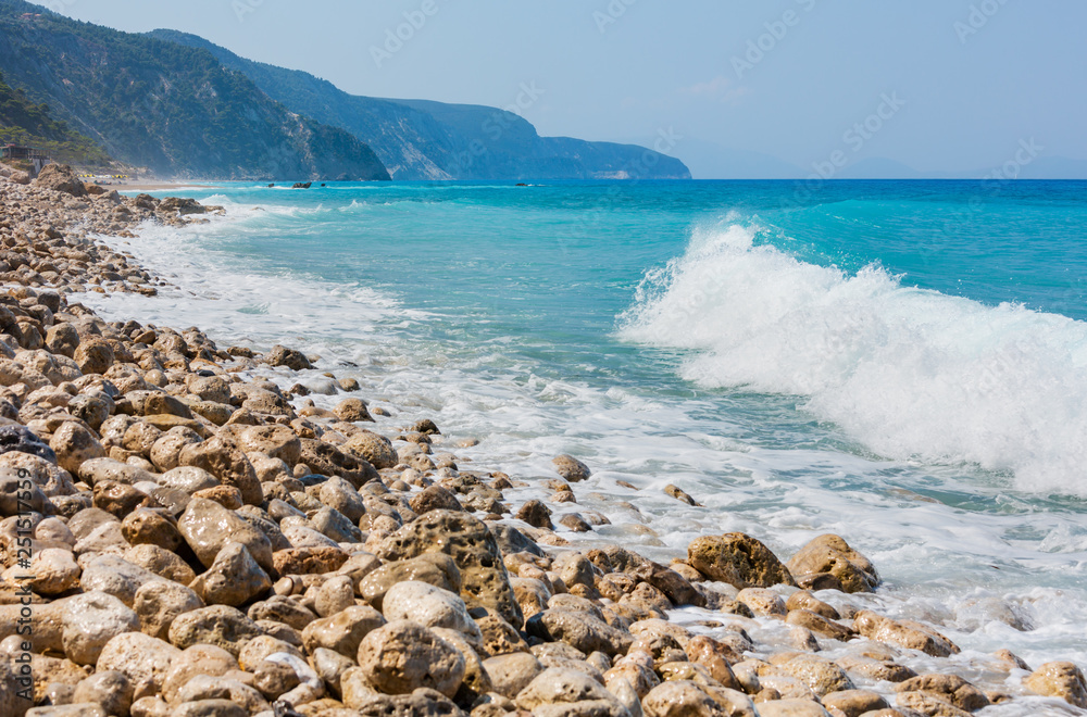 Summer Lefkada coast, Greece