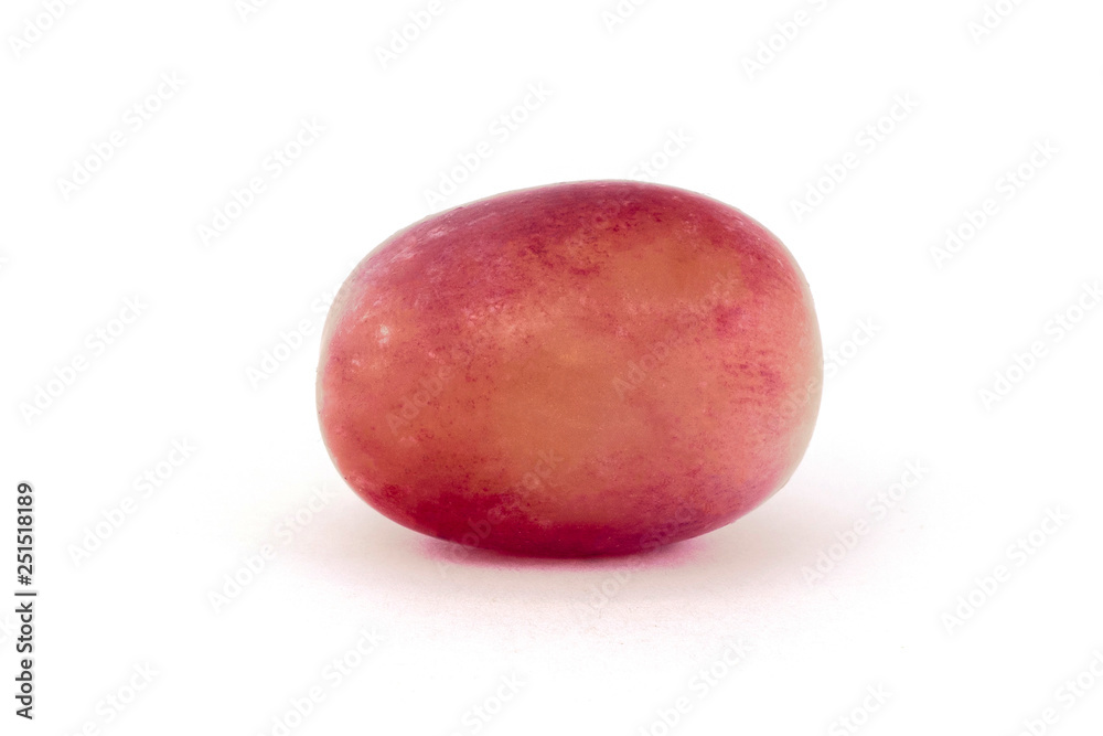 Ripe red grape. One berry isolated on white. natural. with a shadow Ripe red grape. One berry isolated on white. natural. with a shadow