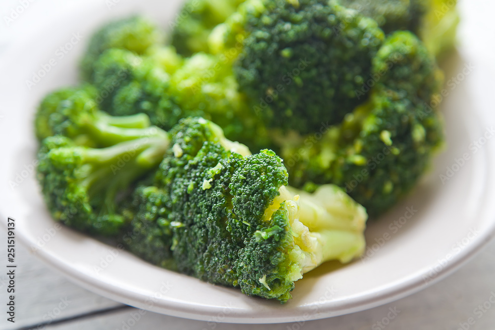 Healthy green organic raw broccoli ready for cooking soft focus Healthy green organic raw broccoli ready for cooking soft focus