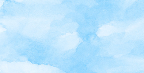Creative vintage light sky blue background. Abstract watercolor paper textured illustration for design, vintage card retro templates. Smooth turquoise colors wet effect hand drawn aquarelle canvas