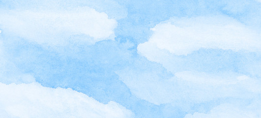 Creative vintage light sky blue background. Abstract watercolor paper textured illustration for design, vintage card retro templates. Smooth turquoise colors wet effect hand drawn aquarelle canvas