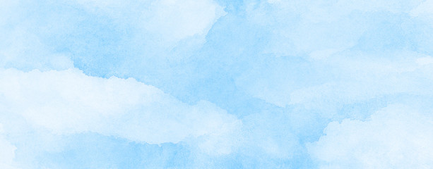 Creative vintage light sky blue background. Abstract watercolor paper textured illustration for design, vintage card retro templates. Smooth turquoise colors wet effect hand drawn aquarelle canvas
