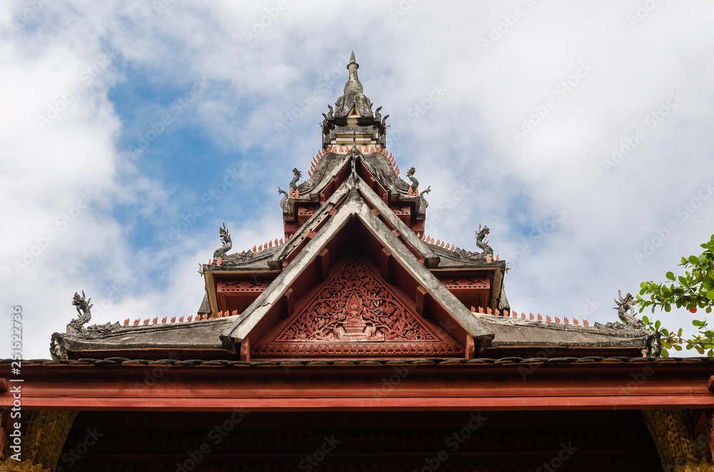 Antique Pavilion of Wat Sisaket Monastery is Religious Attractive Landmark of Vientiane City of Laos. Antique Pavilion of Wat Sisaket Monastery is Religious Attractive Landmark of Vientiane City of Laos.