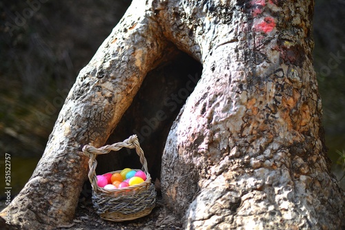 easter eggs in basket