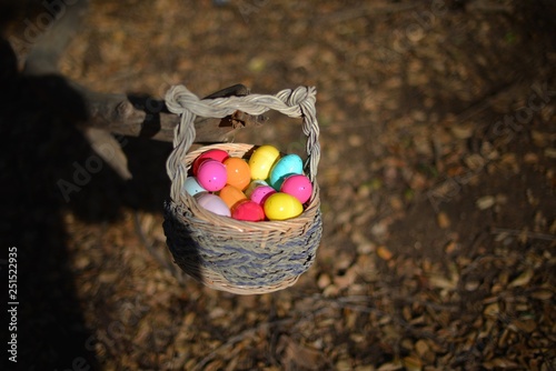 easter eggs in basket