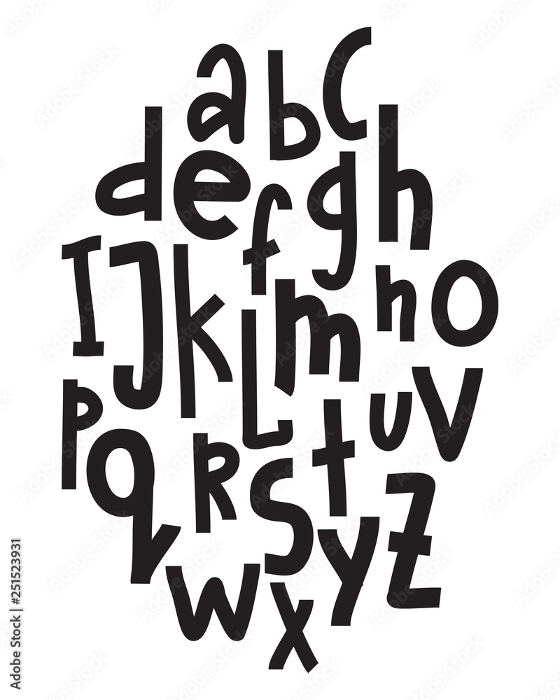 Children s font in the creative abstract style. Children s font in the creative abstract style.