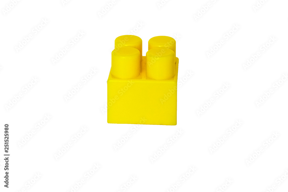 details of a children's plastic constructor on a white background. colored cubes. block. details of a children's plastic constructor on a white background. colored cubes. block.