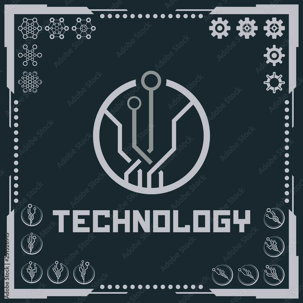 Technology logo and software components icons. Technology logo and software components icons.