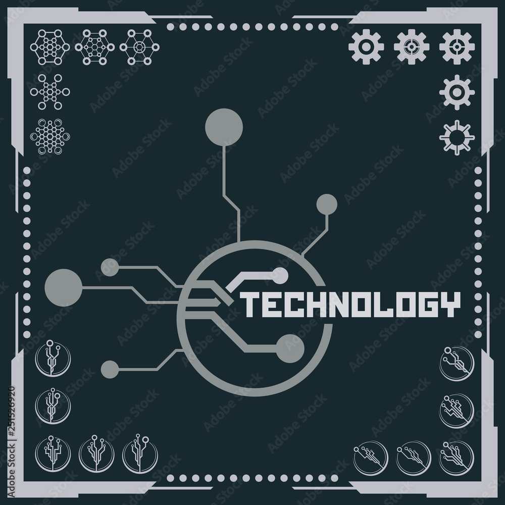 Technology logo and software components icons. Technology logo and software components icons.