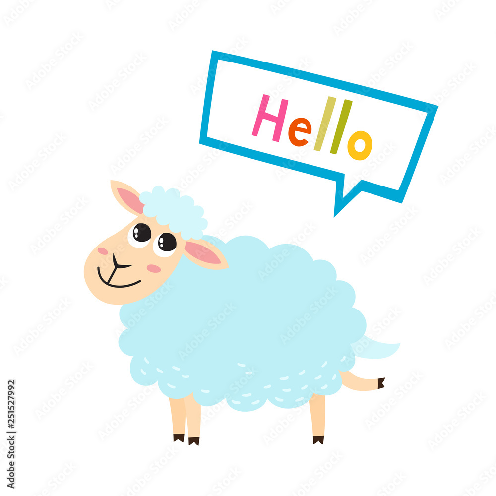 Vector illustration of cartoon funny sheep isolated on white background. Vector illustration of cartoon funny sheep isolated on white background.