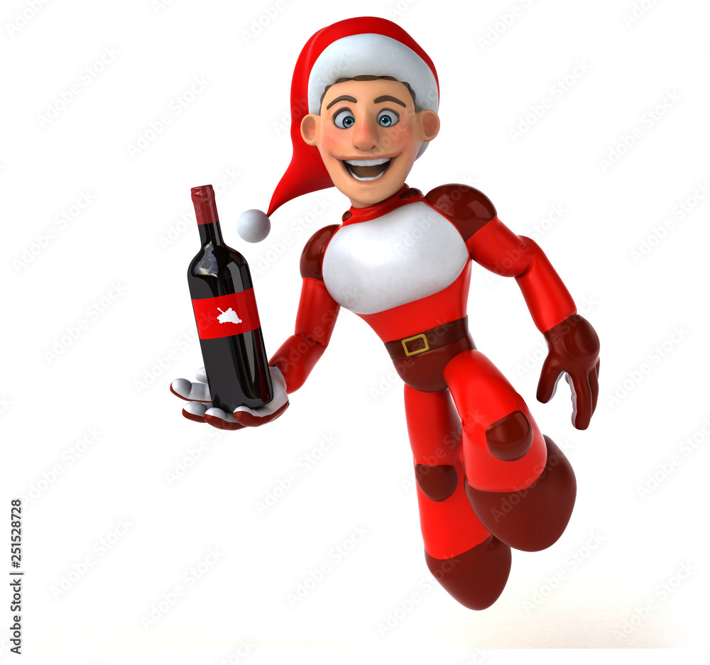 Fun Super Santa Claus - 3D Illustration