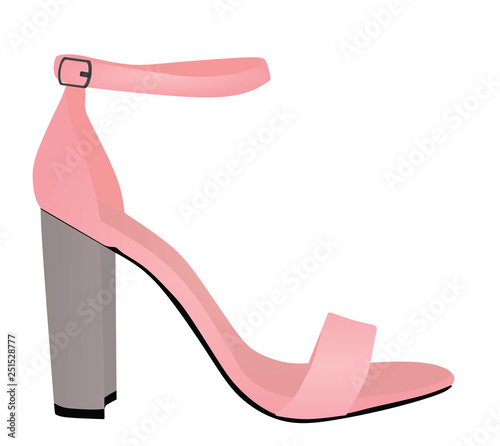 Pink sandal. vector illustration