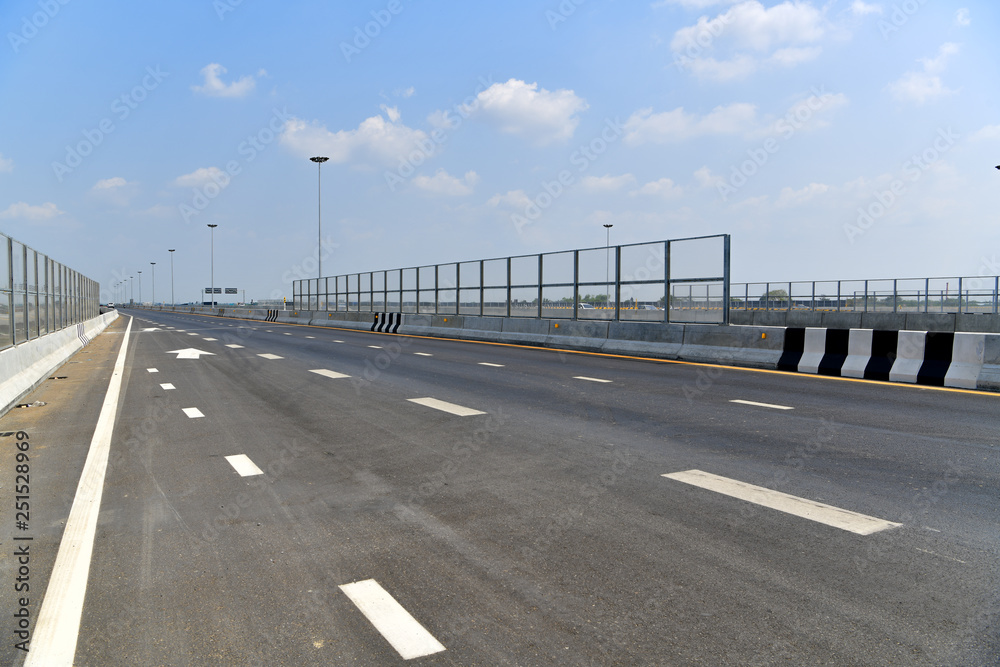 A transparent sound barrier or protection barrier at a highway