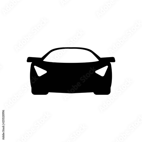 Sport car monochrome icon in trendy flat style isolated on white background - vector