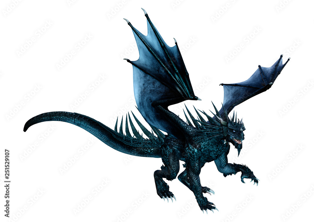 3D Rendering Fairy Tale Dragon on White 3D Rendering Fairy Tale Dragon on White