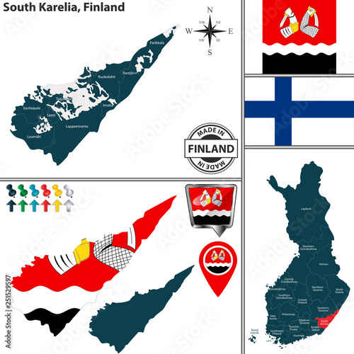 Map of South Karelia, Finland photo