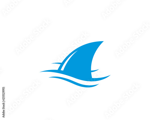 Shark fin logo template vector icon illustration design 