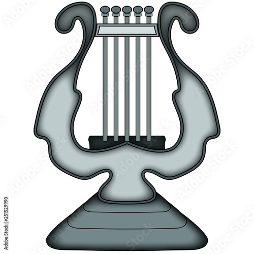 Masonic symbol of Lyre of the Organist for Blue Lodge Freemasonry