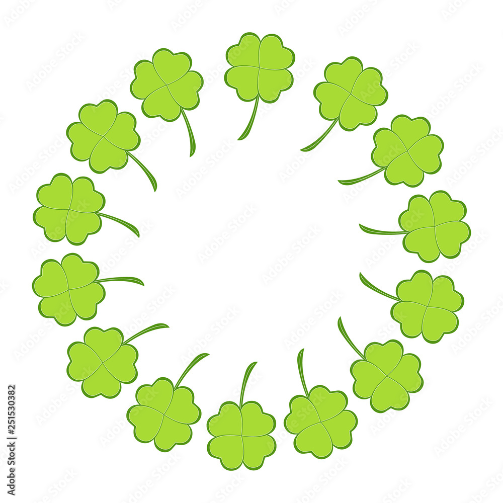 Ring of four leaf clovers vector illustration Ring of four leaf clovers vector illustration