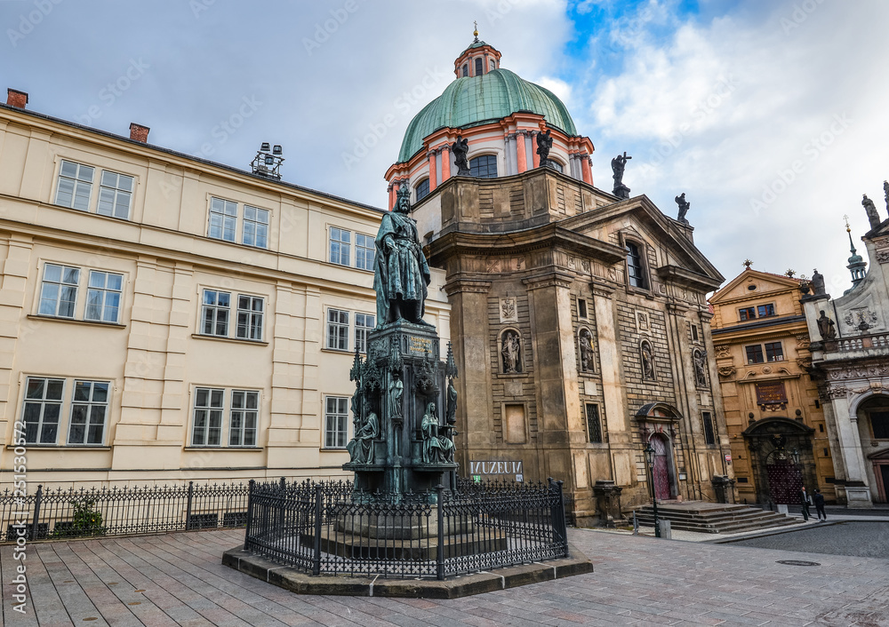 Statue of Charles IV near the Charles Bridge Prague, Czech Republic.