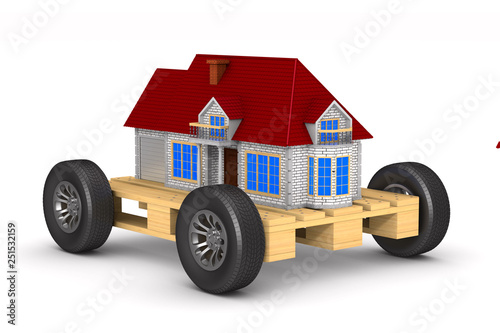 house on pallet. white back...