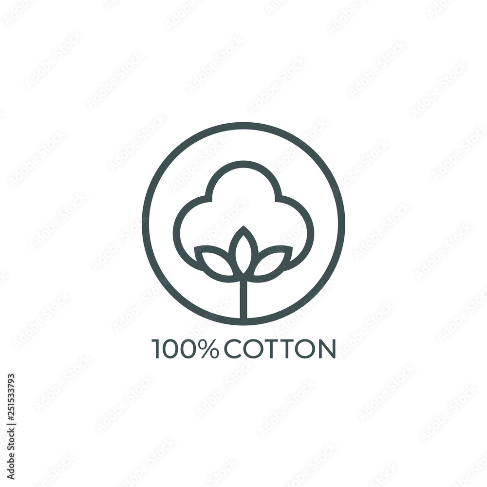 100% cotton icon. Vector illustration - obrazy, fototapety, plakaty 
