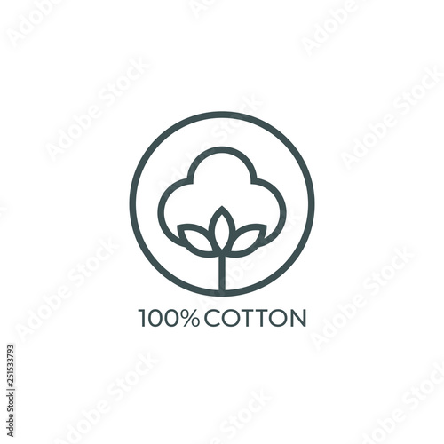 100% cotton icon. Vector illustration photo