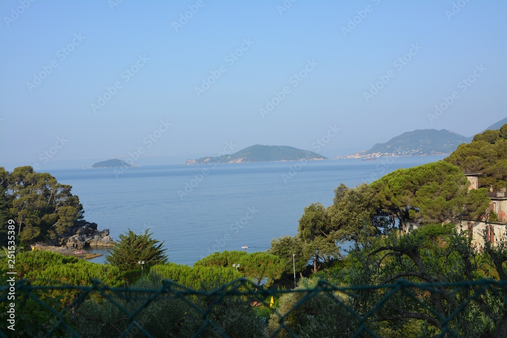 view on the Ligurian gulf of La Spezia, Italy