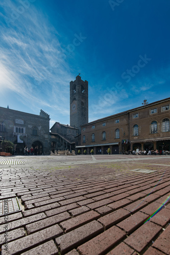 Old square in Bergamo upper city