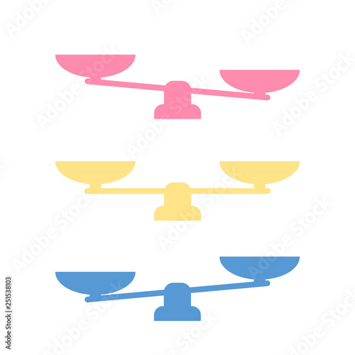 Vector scales icon. Time and money on scales