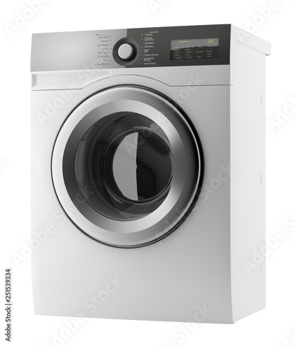 modern washing machine isolated on white background. 3d illustration