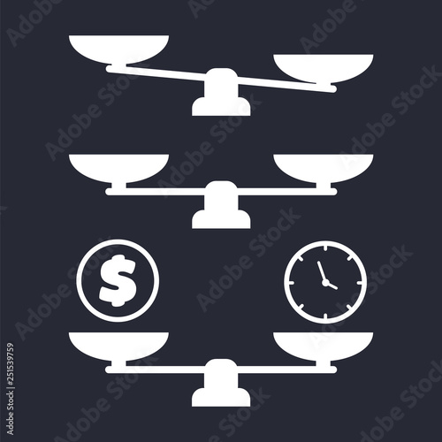 Vector scale illustration. balance icons. Business success