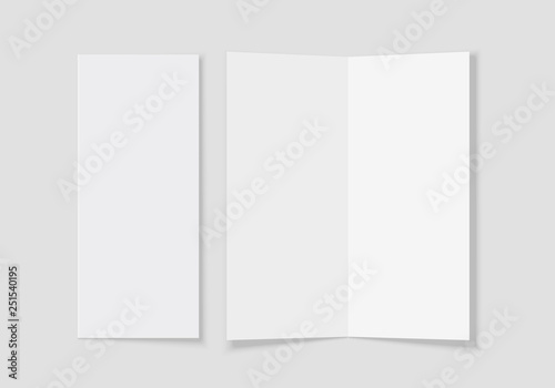 Mockup of the booklet or brochure with open blank pages. A4 half folded.