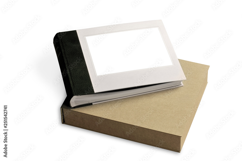 a cardboard box with a pictures album inside a cardboard box with a pictures album inside