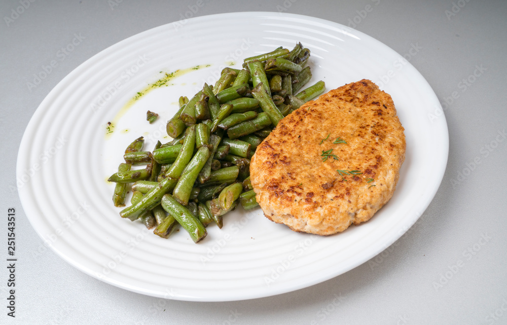 Delicious dinner with beans